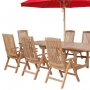 set 92 -- florida reclining folding armchair (ch-190), oval extension table (tb-024) & umbrella (um-004 kr)